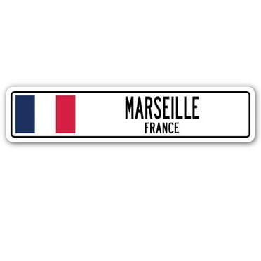 SignMission SSC-Marseille Fr Marseille, France Street Sign - French Flag City Country Road Wall Gift