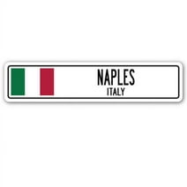 SignMission  Naples, Italy Street Sign - Italian Flag City Country Road Wall Gift