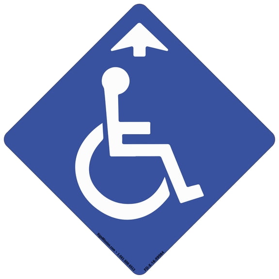 Coronavirus Handicapped Sign Arrow Non-Slip Floor Graphic | 6 Pack of Vinyl Decal | Protect Your Business, Work Place & Customers | Made in The USA