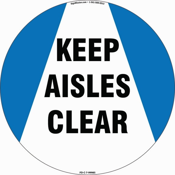 Coronavirus Keep Aisle Clear Non-Slip Floor Graphic | 3 Pack of Vinyl Decal | Protect Your Business, Work Place & Customers | Made in The USA