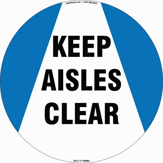 Coronavirus Keep Aisle Clear Non-Slip Floor Graphic | 6 Pack of Vinyl Decal | Protect Your Business, Work Place & Customers | Made in The USA