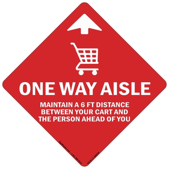 Coronavirus One Way Aisle Non-Slip Floor Graphic | 6 Pack of Vinyl Decal | Protect Your Business, Work Place & Customers | Made in The USA