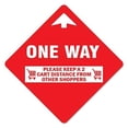 thumbnail image 1 of SignMission Non-Slip Floor Graphic Coronavirus Vinyl Decal - One Way Arrow 2 Cart Distance - Pack of 3, 1 of 1