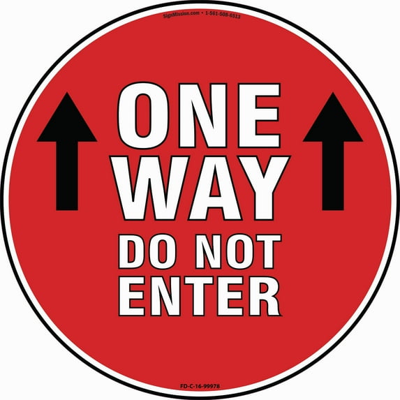 Coronavirus One Way Do Not Enter Non-Slip Floor Graphic | Vinyl Decal | Protect Your Business, Work Place & Customers | Made in The USA
