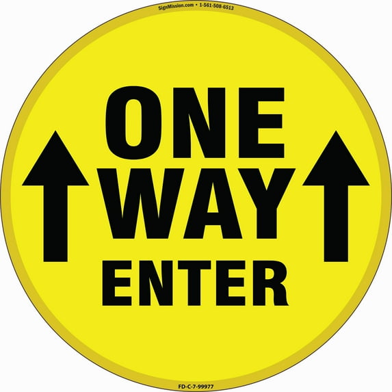 Coronavirus One Way Enter Arrow Non-Slip Floor Graphic | 12 Pack of Vinyl Decal | Protect Your Business, Work Place & Customers | Made in The USA