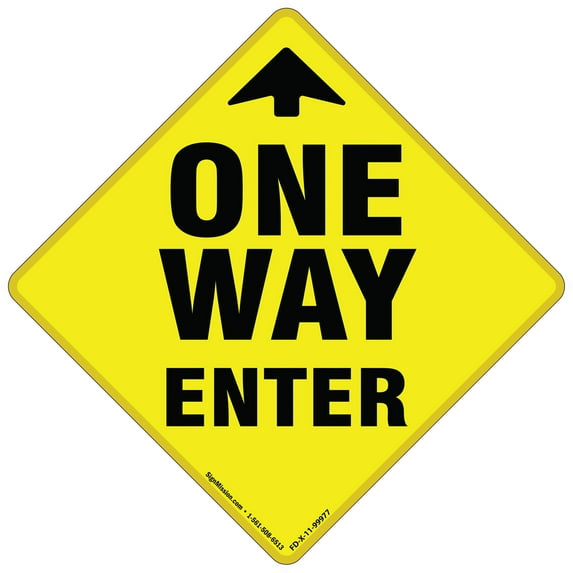 Coronavirus One Way Enter Arrow Non-Slip Floor Graphic | 3 Pack of Vinyl Decal | Protect Your Business, Work Place & Customers | Made in The USA