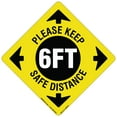 thumbnail image 1 of SignMission Non-Slip Floor Graphic Coronavirus Vinyl Decal - Please Keep Safe Distance - Pack of 12, 1 of 2