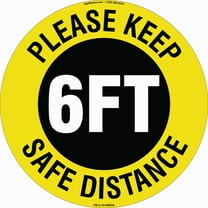 SignMission Non-Slip Floor Graphic Coronavirus Vinyl Decal - Please Keep Safe Distance - Pack of 3