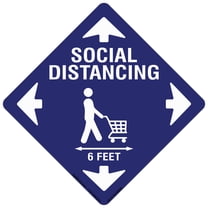 Coronavirus Social Distancing Cart Non-Slip Floor Graphic | 3 Pack of Vinyl Decal | Protect Your Business, Work Place & Customers |  Made in The USA