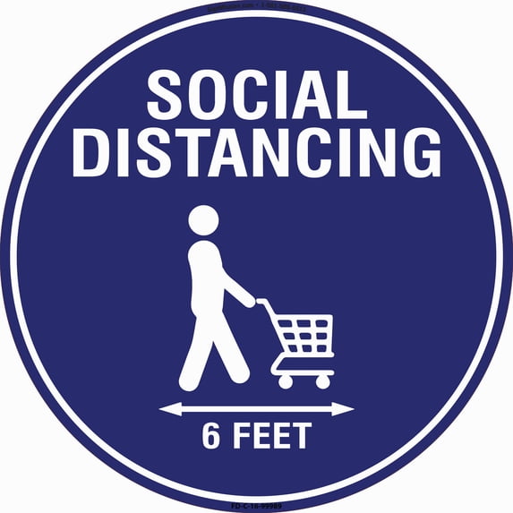 Coronavirus Social Distancing Cart Non-Slip Floor Graphic | Vinyl Decal | Protect Your Business, Work Place & Customers | Made in The USA