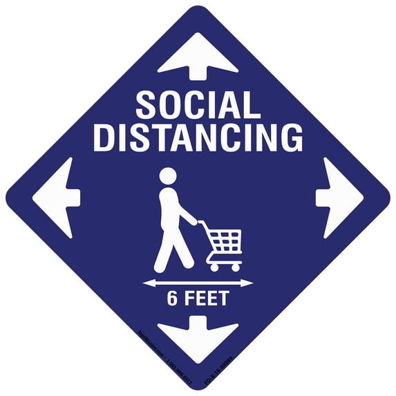Coronavirus Social Distancing Cart Non-Slip Floor Graphic | Vinyl Decal | Protect Your Business, Work Place & Customers | Made in The USA