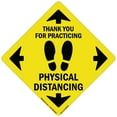 thumbnail image 1 of SignMission Non-Slip Floor Graphic Coronavirus Vinyl Decal - Thank You for Practicing Safe Distance - Pack of 6, 1 of 2