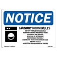 thumbnail image 1 of SignMission Notice Laundry Room Rules Do Not Overload with Symbol OSHA Decal Sign, 1 of 4