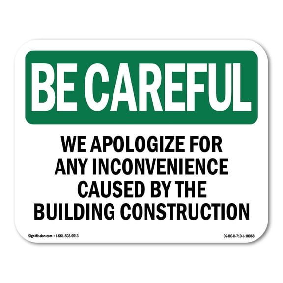 SignMission OS-BC-A-1824-V-10121 18 x 24 in. OSHA Be Careful Sign - Step Down Down Arrow with Symbol