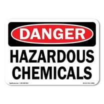 SignMission OS-CL-A-1824-L-19992 18 x 24 in. OSHA Danger Sign - Hazardous Chemicals