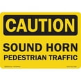 thumbnail image 1 of SignMission OS-CL-D-1014-L-19981 OSHA Caution Sign - No Pedestrian Traffic, 1 of 1