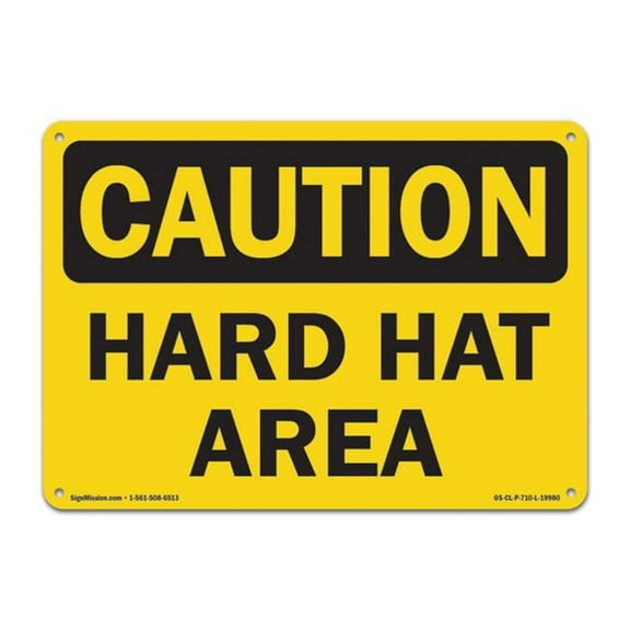 SignMission OS-CL-P-1014-L-19980 OSHA Caution Plastic Sign - Hot Work Permit Required in This Area