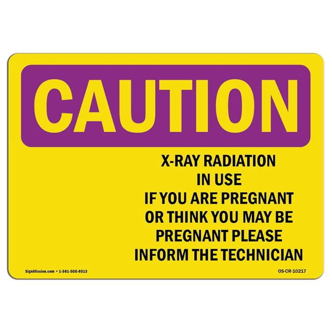SignMission 10 x 14 in. OSHA Caution Radiation Sign - X-Ray Radiation ...