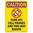 thumbnail image 1 of SignMission OS-CR-A-1218-V-10276 12 x 18 in. OSHA Caution Radiation Sign - Turn Off Cell Phones with Symbol, 1 of 6