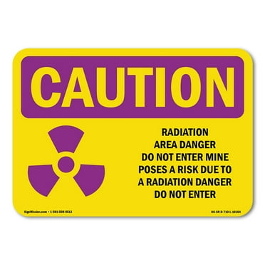 SignMission OS-CR-A-1824-L-10154 18 x 24 in. OSHA Caution Radiation Sign - Radiation Area Danger with Symbol