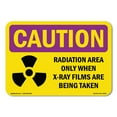 thumbnail image 1 of SignMission OS-CR-A-1824-L-10156 18 x 24 in. OSHA Caution Radiation Sign - Radiation Area Only When X-Ray with Symbol, 1 of 6