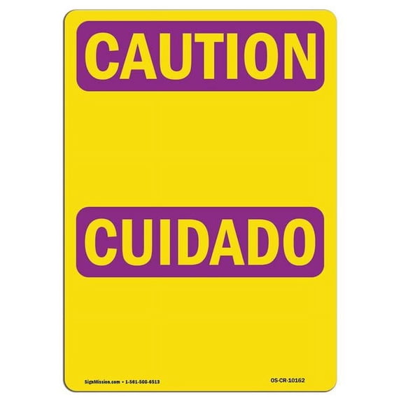 SignMission OS-CR-A-1824-L-10162 18 x 24 in. OSHA Caution Radiation Sign - Caution Write-On Bilingual