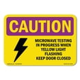 thumbnail image 1 of SignMission OS-CR-A-1824-L-10178 18 x 24 in. OSHA Caution Radiation Sign - Microwave Testing Yellow Light, 1 of 6