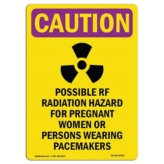 SignMission OS-CR-A-1824-V-10247 18 x 24 in. OSHA Caution Radiation Sign - Possible RF Radiation with Symbol
