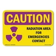 thumbnail image 1 of SignMission OS-CR-A-1824-V-10275 18 x 24 in. OSHA Caution Radiation Sign - This Machine Emits Radiation with Symbol, 1 of 6