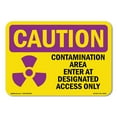 thumbnail image 1 of SignMission OS-CR-D-35-L-10164 OSHA Caution Radiation Sign - Contamination with Symbol, 1 of 5
