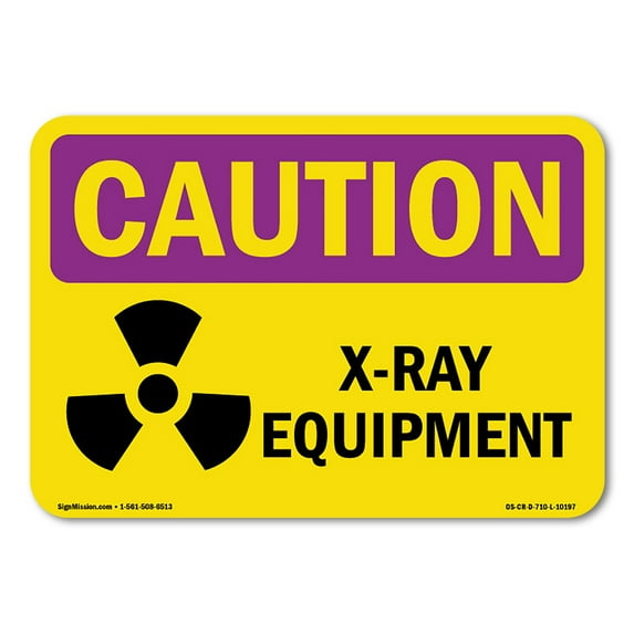 SignMission OS-CR-D-35-L-10197 OSHA Caution Radiation Sign - X-Ray Equipment