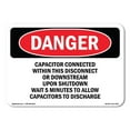 thumbnail image 1 of SignMission OS-DS-A-1014-L-2276 10 x 14 in. OSHA Danger Sign - Capacitor Connected within This Disconnect, 1 of 6