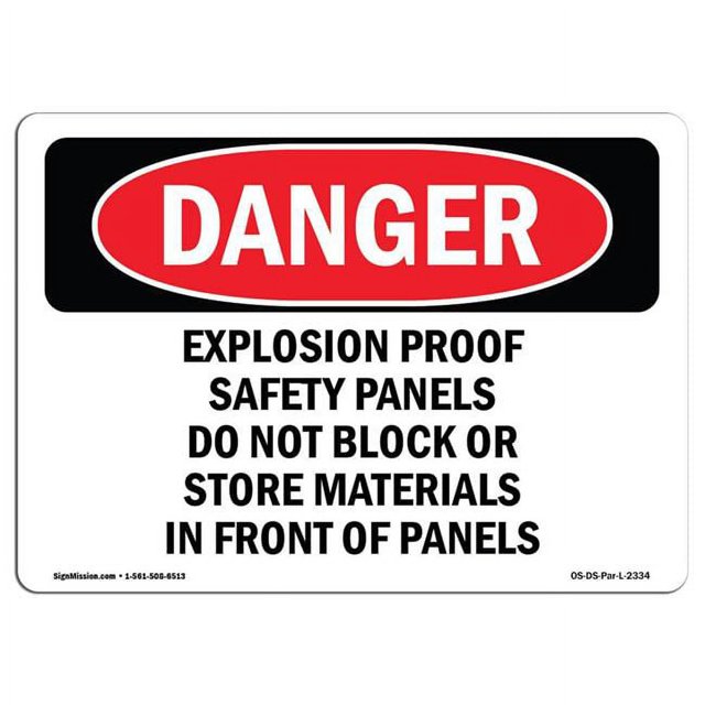 SignMission 10 x 14 in. OSHA Danger Sign - Explosion Proof Safety ...