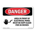 thumbnail image 1 of OSHA Danger Sign - Electrical Panel Keep Clear |  Aluminum Sign | Protect Your Business, Construction Site, Warehouse & Shop Area |  Made in The USA, 1 of 6