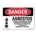 thumbnail image 1 of SignMission OS-DS-A-1824-L-1033 18 x 24 in. OSHA Danger Sign - Asbestos Cancer & Lung Disease Hazard, 1 of 6
