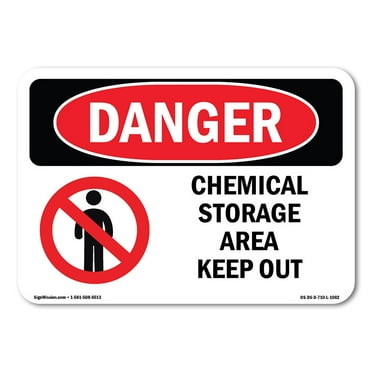 SignMission OS-DS-A-1824-L-1062 18 x 24 in. OSHA Danger Sign - Chemical Storage Area Keep Out