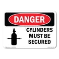 thumbnail image 1 of SignMission OS-DS-A-1824-L-1114 18 x 24 in. OSHA Danger Sign - Cylinders Must Be Secured, 1 of 6