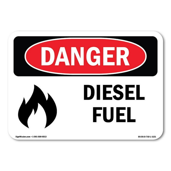 SignMission OS-DS-A-1824-L-1121 18 x 24 in. OSHA Danger Sign - Diesel Fuel