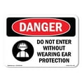 thumbnail image 1 of SignMission OS-DS-A-1824-L-1142 18 x 24 in. OSHA Danger Sign - Do Not Enter without Wearing Ear Protection, 1 of 6