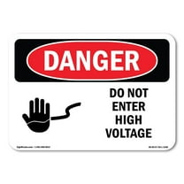 SignMission OS-DS-A-1824-L-1148 18 x 24 in. OSHA Danger Sign - Do Not Enter High Voltage