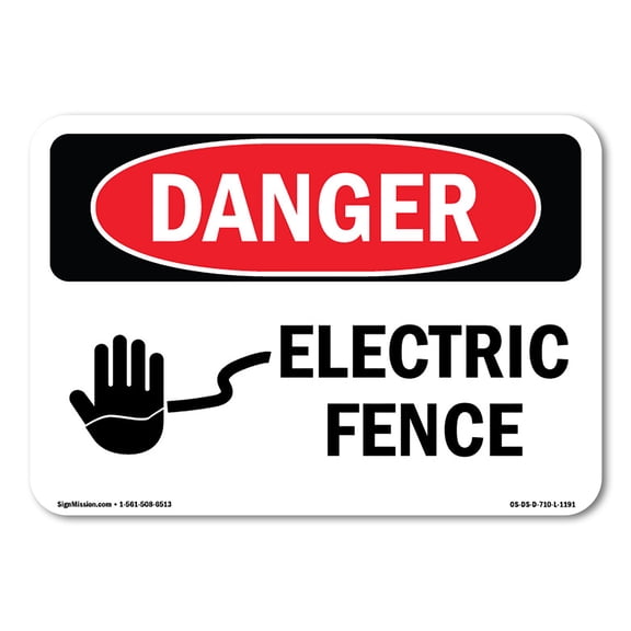 OSHA Danger Sign - Electric Fence | Aluminum Sign | Protect Your Business, Construction Site, Warehouse & Shop Area | Made in The USA