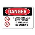 thumbnail image 1 of OSHA Danger Sign - Flammable Gas Keep Fire Or Flame Away |  Aluminum Sign | Protect Your Business, Construction Site, Shop Area |  Made in The USA, 1 of 6