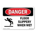 thumbnail image 1 of SignMission OS-DS-A-1824-L-1261 18 x 24 in. OSHA Danger Sign - Floor Slippery When Wet, 1 of 6