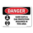 thumbnail image 1 of SignMission OS-DS-A-1824-L-1296 18 x 24 in. OSHA Danger Sign - Hard Hats Ear Protection Required in Area, 1 of 6