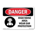 thumbnail image 1 of SignMission OS-DS-A-1824-L-1323 18 x 24 in. OSHA Danger Sign - High Noise Area Wear Ear Protection, 1 of 6