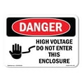 thumbnail image 1 of OSHA Danger Sign - High Voltage Do Not Enter This Enclosure |  Aluminum Sign | Protect Your Business, Construction Site, Shop Area |  Made in The USA, 1 of 6