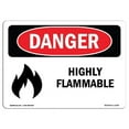 thumbnail image 1 of OSHA Danger Sign - Highly Flammable |  Aluminum Sign | Protect Your Business, Construction Site, Warehouse & Shop Area |  Made in The USA, 1 of 6