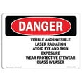 thumbnail image 1 of SignMission OS-DS-A-1824-L-1411 18 x 24 in. OSHA Danger Sign - Visible & Invisible Laser Radiation, 1 of 6