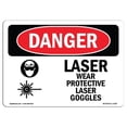 thumbnail image 1 of SignMission OS-DS-A-1824-L-1420 18 x 24 in. OSHA Danger Sign - Laser Wear Protective Laser Goggles, 1 of 6