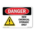 thumbnail image 1 of OSHA Danger Sign - New Chemical Storage Only |  Aluminum Sign | Protect Your Business, Construction Site, Warehouse & Shop Area |  Made in The USA, 1 of 6
